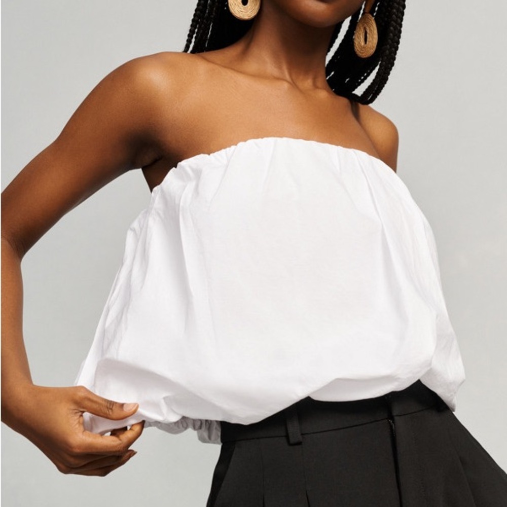 Strapless Poplin bubble top